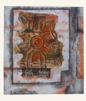 Feuerfigur, 61 x 68, 2011, Mischtechnik auf Baumwolle