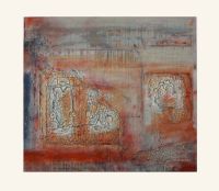 Zerteilt, 110 x 120, 2012, Mischtechnik auf Baumwolle