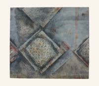 Quatraturen-Strukturen, 100 x 110, 2011, Mischtechnik auf Baumwolle