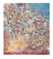 61 x 69 cm, ohne Titel, Mischtechnik auf Leinwand