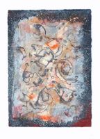 All über All, Mischtechnik auf Karton, 50 x 70 cm