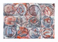 Planetengeburt, Mischtechnik auf Karton, 35 x 50 cm