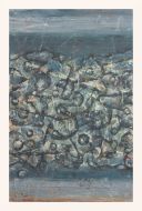 Ohne Titel, Mischtechnik auf Baumwolle, 36 x 61 cm