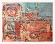 Ohne Titel, Mischtechnik auf Bauwolle, 68 x 86 cm