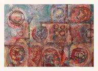 Ohne Titel, Mischtechnik auf Bauwolle, 70 x 100 cm