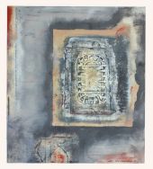 Verschlossen, 64 x 73, 2013, Mischtechnik auf Baumwolle