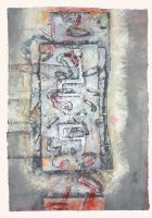 Zeichenzone, 35 x 50, 2013, Mischtechnik auf Karton