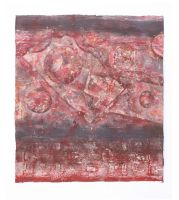 Rote Gestirne 50 x 56 cm, Mischtechnik auf Karton