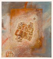 Leerstück, 55 x 62, 2006, Mischtechnik auf Baumwolle