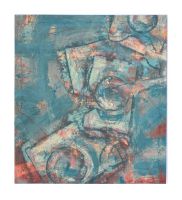 Welträume 55 x 61 cm, Mischtechnik auf Baumwolle