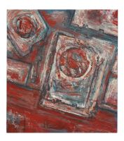 Welträume 55 x 61 cm, Mischtechnik auf Baumwolle