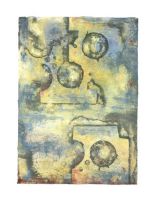 50 x 70 cm, Mischtechnik auf Karton „Schwarze Sterne“