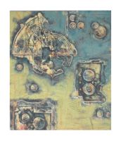 100 x 115 cm, Mischtechnik auf Baumwolle „Planetengeburt“
